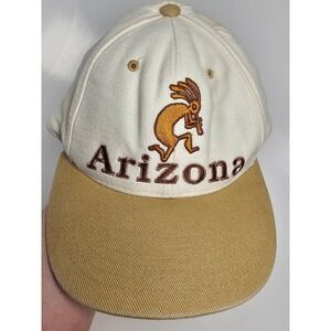 Gift Creations Arizona Kokopelli Embroidered Hat Tan White Corduroy Brim Cap